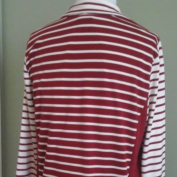Ruby Rd. Red & White Stripe Top, L - Picture 6 of 8